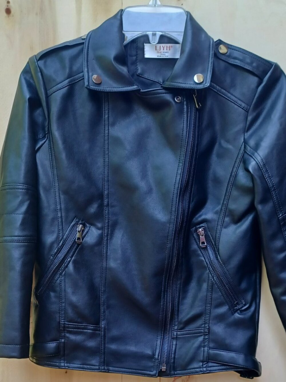 Big Boys Soft Faux Leather Motorcycle Jacket, Like New, Size 11-12 Years $20